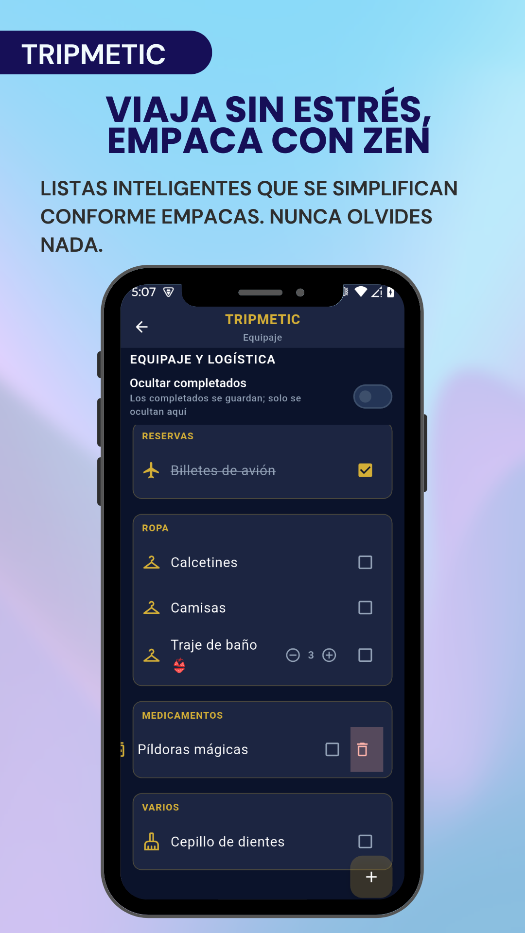 Listas de Equipaje Zen