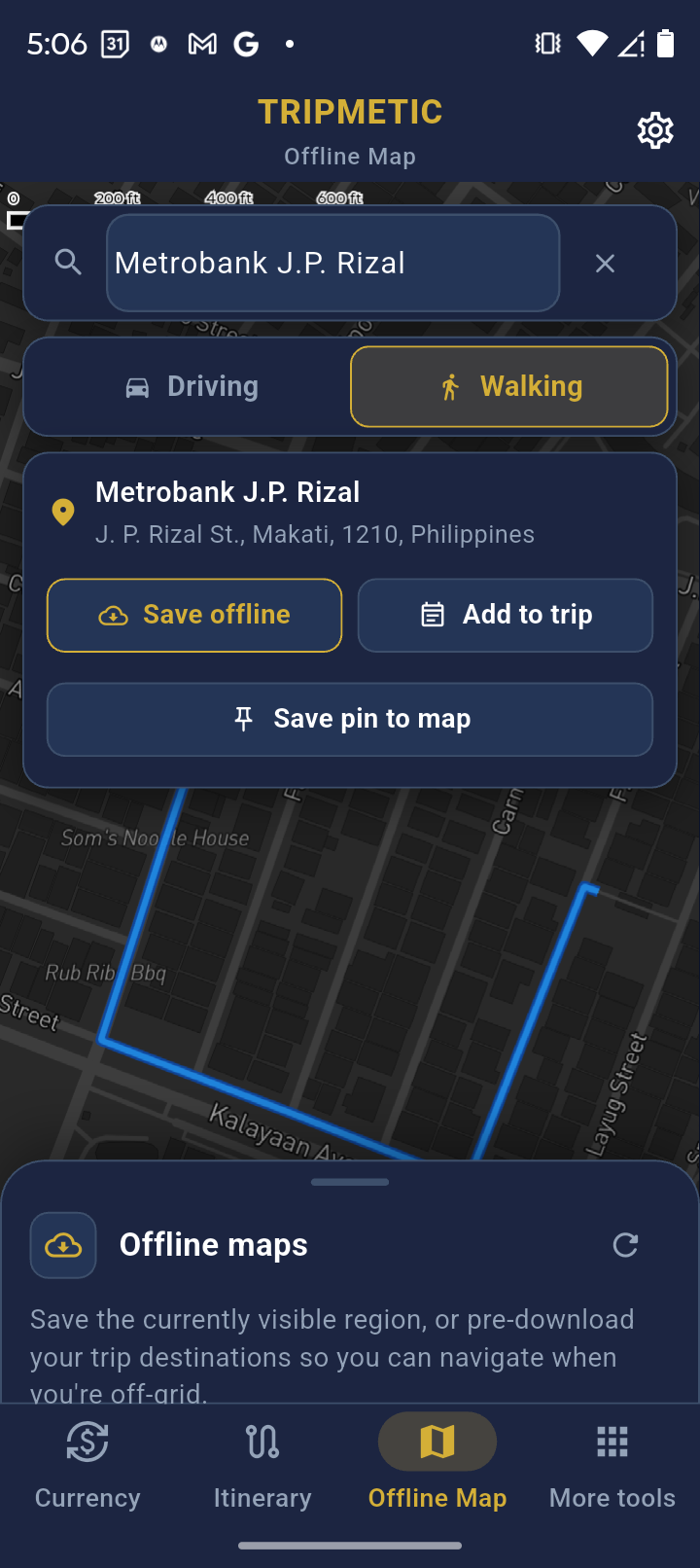 Add to Trip Screen